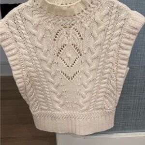 Veronica beard   Cowl Neck Sweater with Cable Knit Patterns